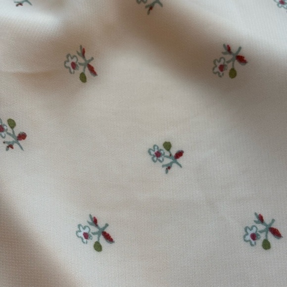 Tacera Light Peach Floral Ruffle Sleeve Dress Petite Large - Picture 5 of 9